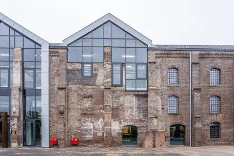 Old factory facade Stock Photos