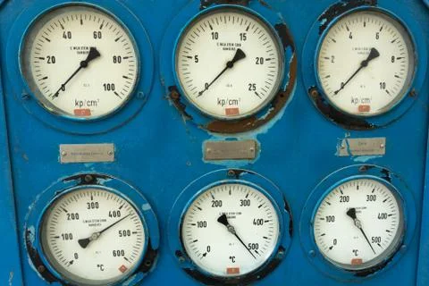 Old Factory Machine Indicators Stock Photos