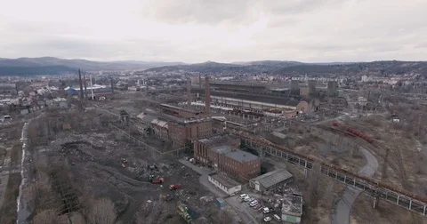 Old factory ruins Stock Footage 72961972