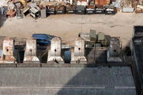 Old factory yard Stock Photos