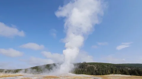 Old Faithful Steaming Stock Footage 113992857