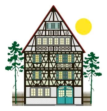 Old Farm House Stock Illustration