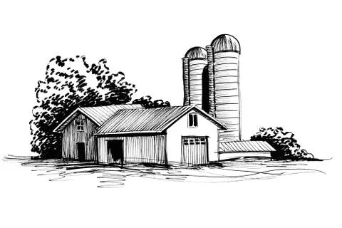 Old farm Stock Illustration
