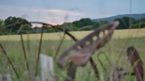 Old Farm Machine Focus Out-In-Out 18secs 24FPS 4K Stock Footage 133276882
