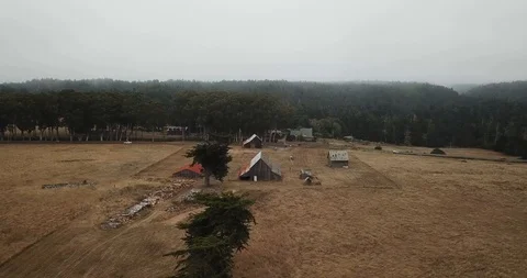 Old farm by the road Stock Footage 94462647