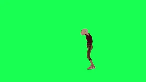 Old farmer man dancing in Thanksgiving party right angle green screen Stock Footage 259824524