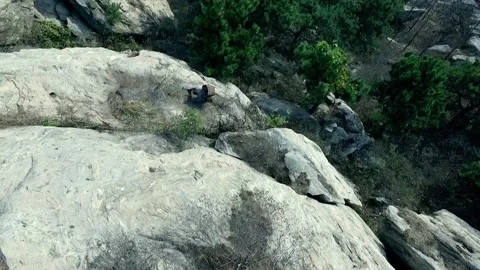 The old farmer mountain climbing Stock Footage 235269568