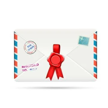 Old-fashioned Airmail Envelope With Seal. Stock Illustration