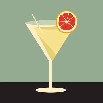 Old-fashioned alcohol cocktail vector illustration Illustrazione stock