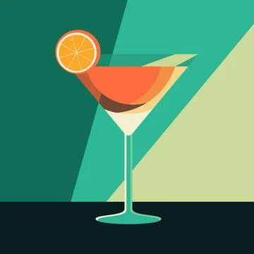 Old-fashioned alcohol cocktail vector illustration Stock Illustration