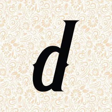 Old Fashioned Alphabet D LOWER , Black alphabet vector, alphabet vector Stock Illustration
