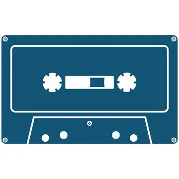 Old-fashioned analog cassette vector icon isolated on white 库存插图