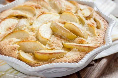 Old fashioned apple cake Stock Photos