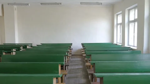 Old Fashioned Auditorium Or Lecture Hall With Empty Seats Stock Footage 248298963