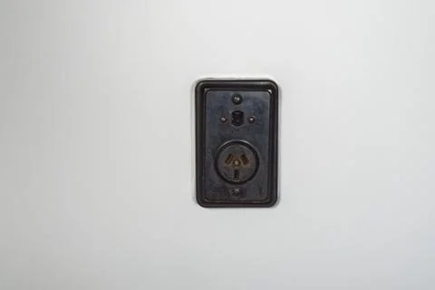 Old fashioned bakelite power socket Stock Photos