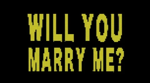 Old Fashioned Billboard "will you marry me" with alpha matte Video stock 8922649