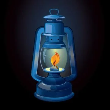Old-fashioned blue lantern Stock Illustration