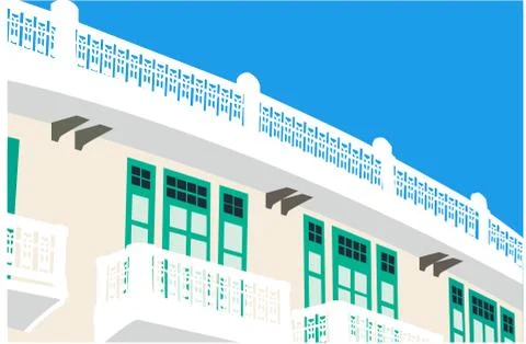 Old-fashioned building vector Stock Illustration