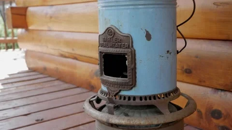 Old Fashioned Cabin Heater Stock Footage 234165989