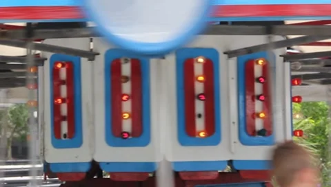 Old Fashioned Carousel Lights At A Theme Park Stock Footage 7732762