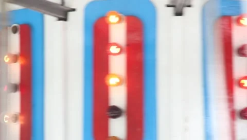 Old Fashioned Carousel Lights At A Theme Park Very Close Stock Footage 7732795