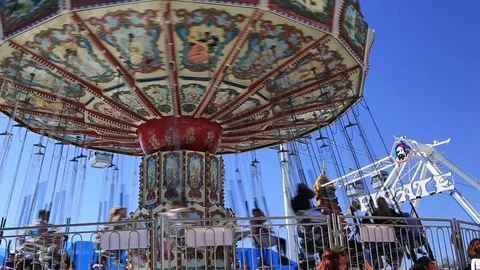 Old-fashioned carousel at the State Fair of Texas Stock Footage 81193532