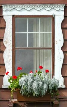 Old-fashioned Chalet Window Stock Photos