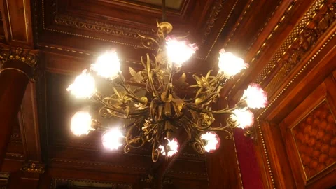Old Fashioned Chandelier Stock Footage 130569120