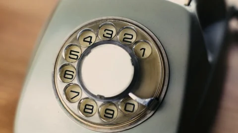 Old fashioned. Classic phone. Rotating all numbers by finger Video stock 124643677