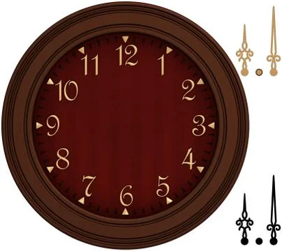 Old fashioned clock with golden numbers Stock Illustration