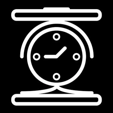 Old-fashioned clock isolated on a black background. Vector. Stock Illustration