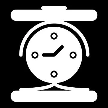 Old-fashioned clock isolated on a black background. Vector. Stock Illustration