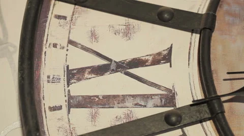 Old fashioned clock, timelapse - macro Video stock 55616563