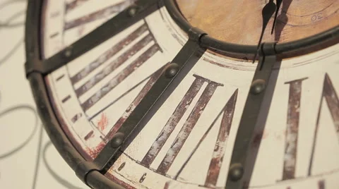 Old fashioned clock, timelapse - macro Video stock 55621565