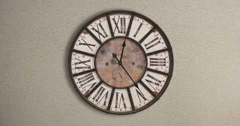 Old fashioned clock on the wall, timelapse 12H  Stock Footage 55805990