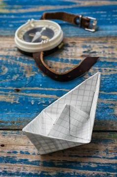 Old-fashioned compass Stock Photos