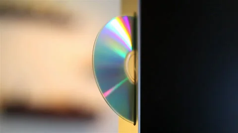 Old Fashioned Computer CD In And Out Stock Footage 38995153