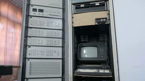 Old Fashioned Controlled Computing Machine Stock Footage 104824579