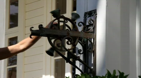 Old Fashioned Door Bell Stock Footage 850322