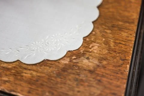 Old fashioned end table top Stock Photos