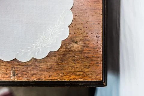 Old fashioned end table top Stock Photos