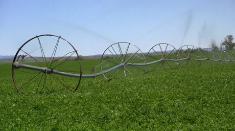 Old fashioned farm irrigation 3 Stock Footage 35789532