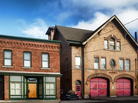 Old fashioned firehouse Stock Photos