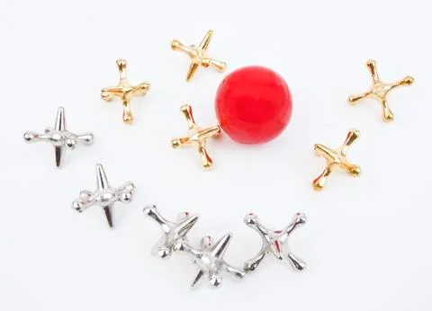 Old-fashioned game of Jacks Stock Photos