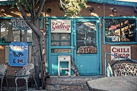 Old fashioned general store front in rural New Mexico. Stock Photos