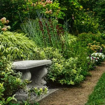 Old fashioned granite bench Stock Photos