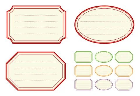 Old fashioned jam label templates Stock Illustration