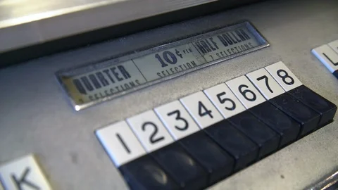 Old fashioned juke box buttons Stock Footage 103868020