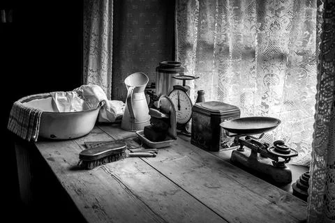 Old fashioned kitchen Stock Photos