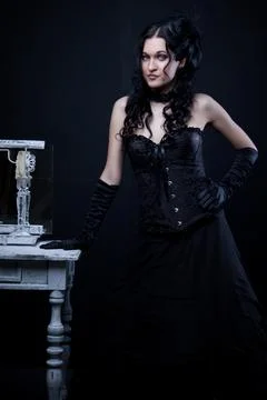 Old-fashioned lady Stock Photos